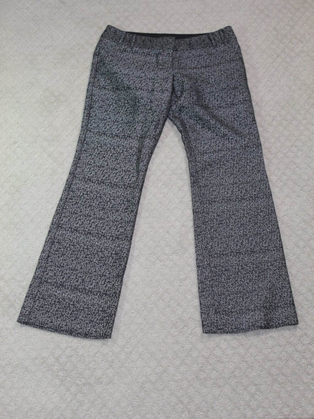 The Limited Size 6 Drew Fit Black Silver Low Rise Flared Trousers